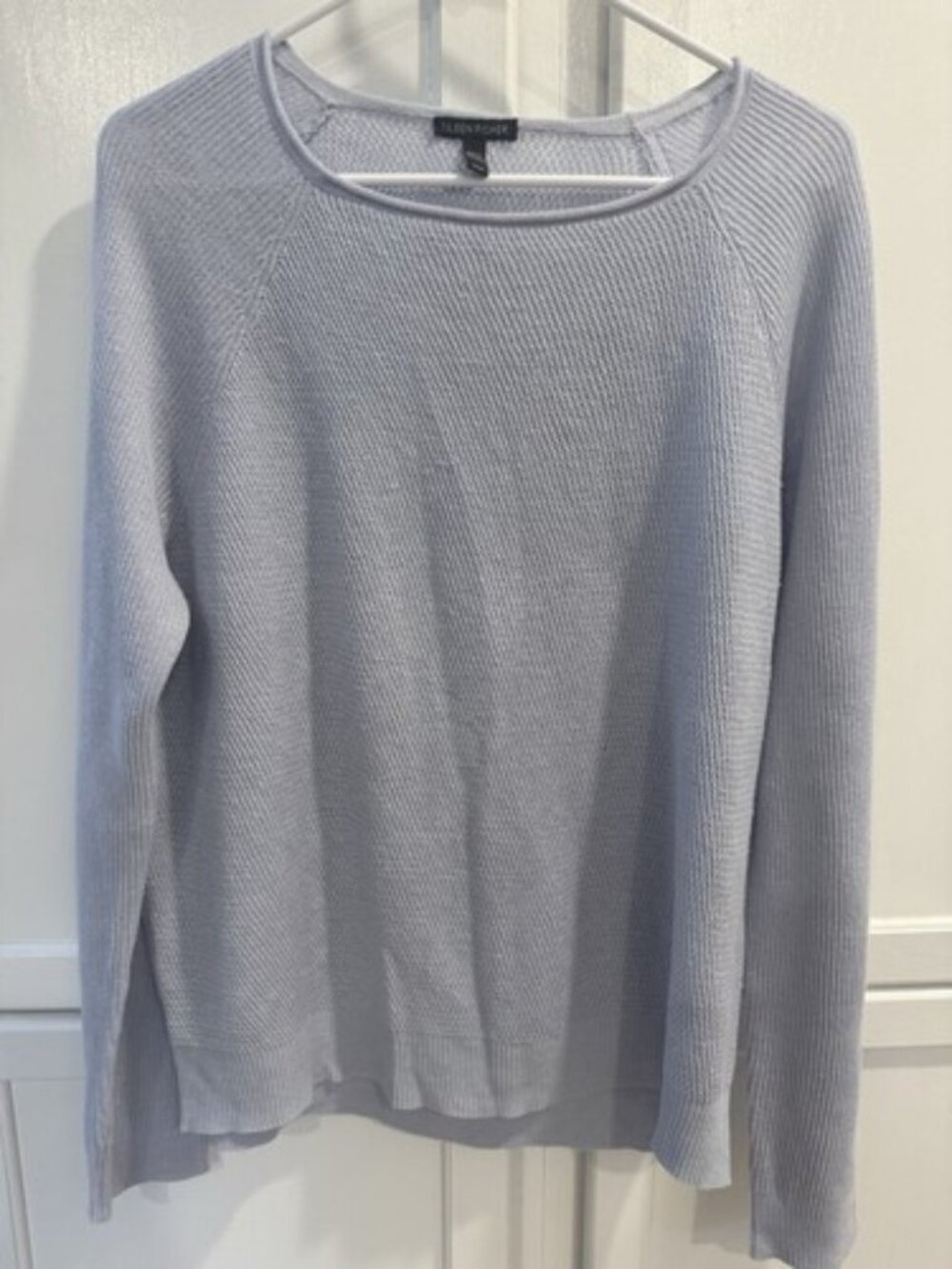 Eileen Fisher Knit Sweater Organic Linen Cotton Sweater Blue M